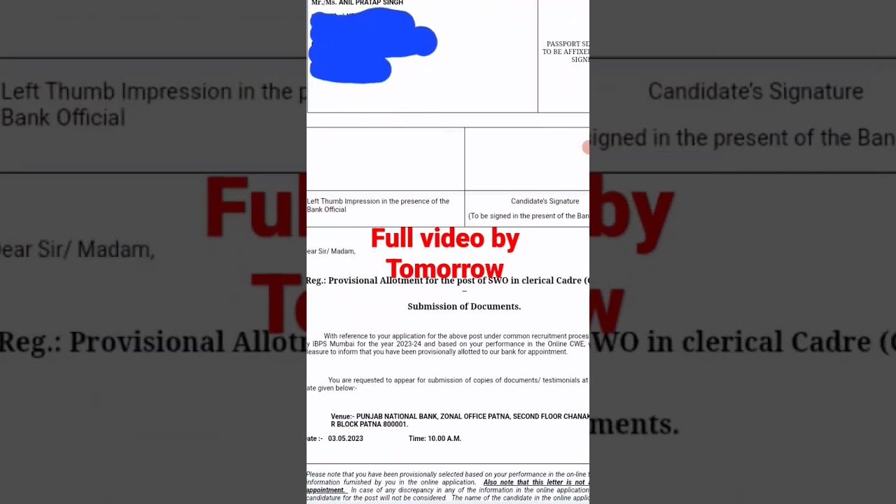 DV mail of PNB 2023 || Ibps clerk 2023 DV ||