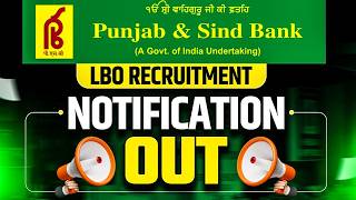 Punjab And Sind Bank Lbo Recruitment 2026 Punjab Sind Bank Lbo Notification Out Complete Details