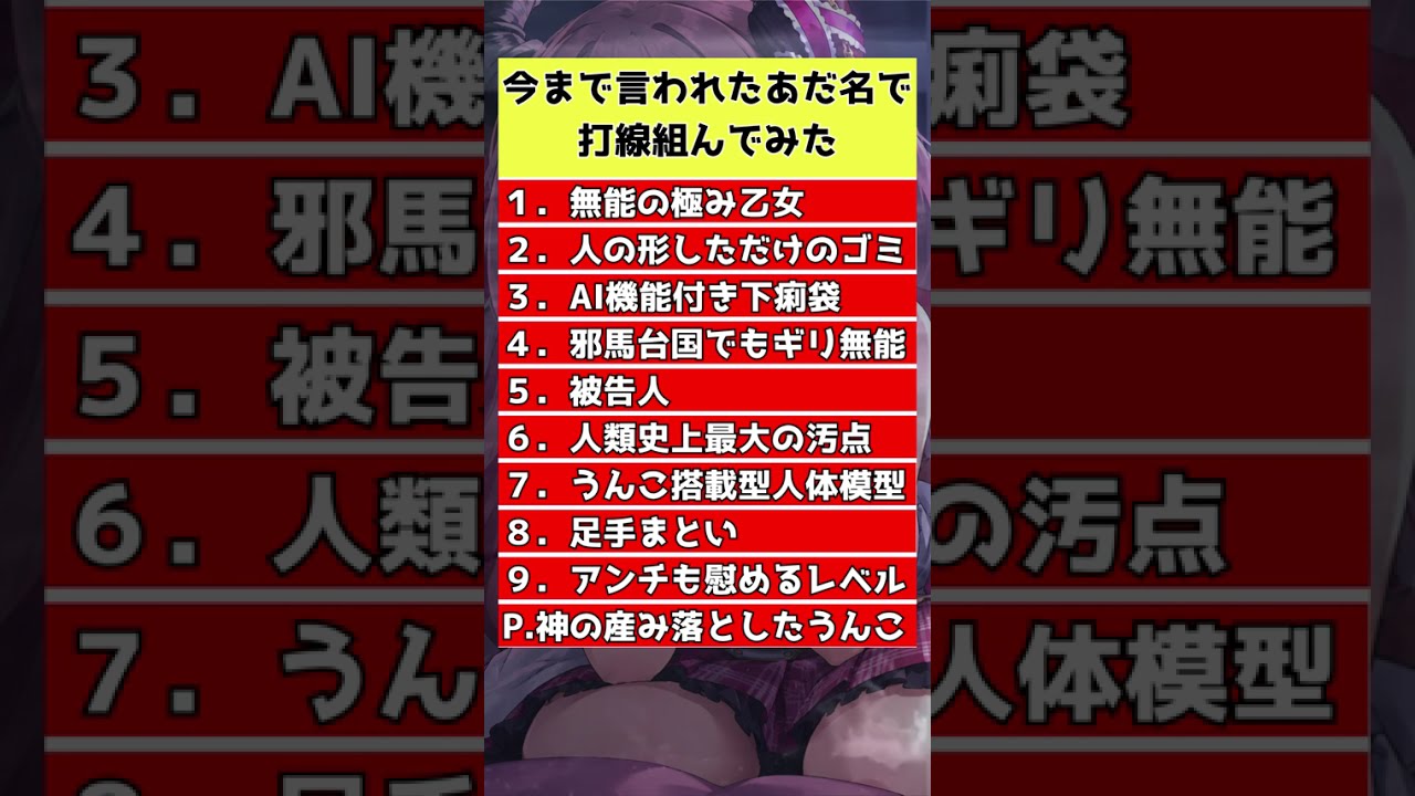 【閻魔めろ】今まで言われたひどいあだ名打線 #vtuber