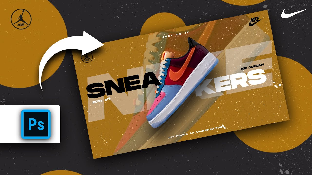 Nike Sneakers Shoe Poster Design in Photoshop - YouTube