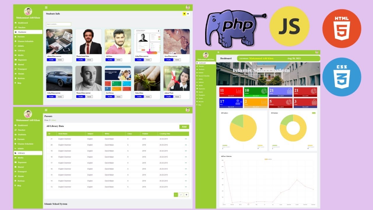 School Management System in PHP, HTML, CSS & JQUERY AJAX Using MySQL ...