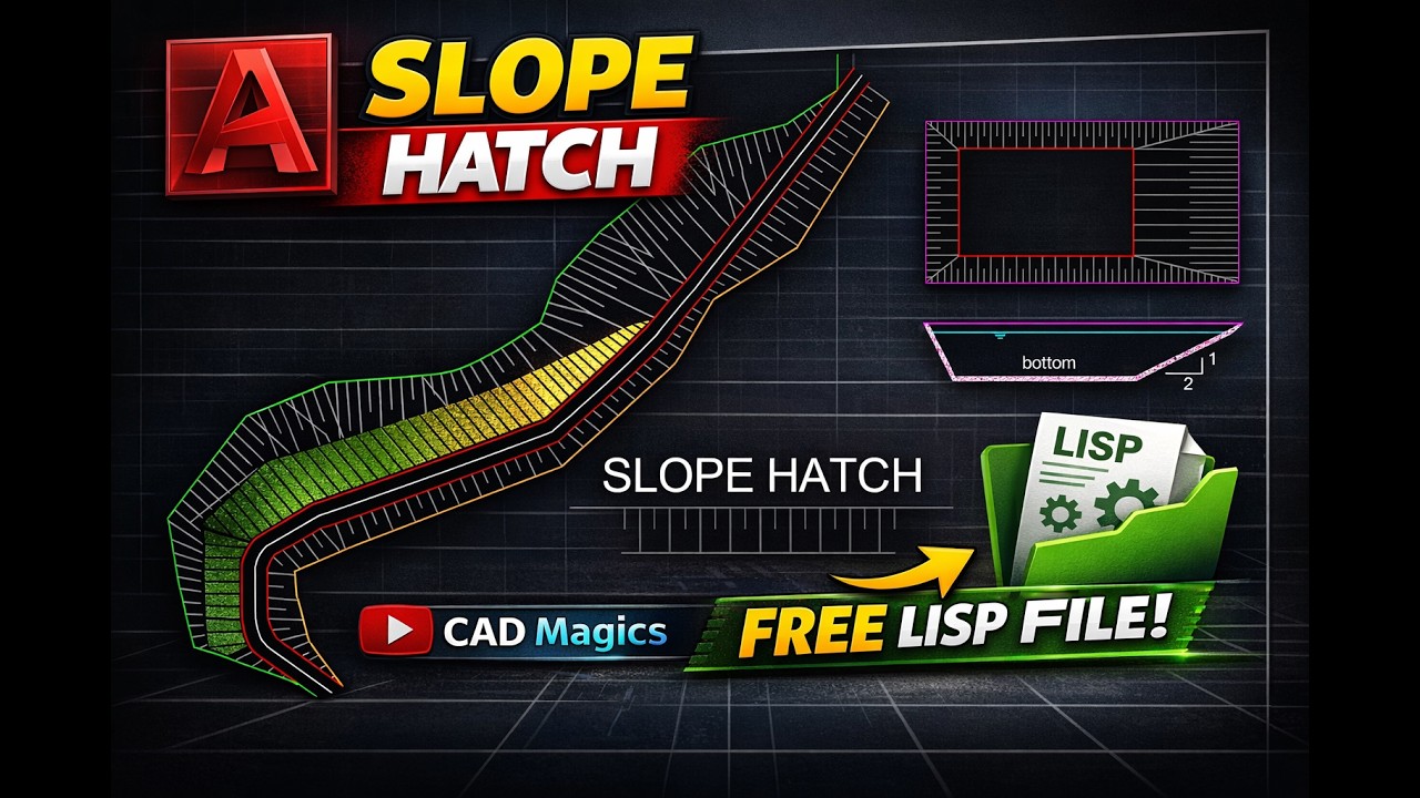 AutoCAD Slope Hatch Made EASY (With FREE LISP Download) - YouTube