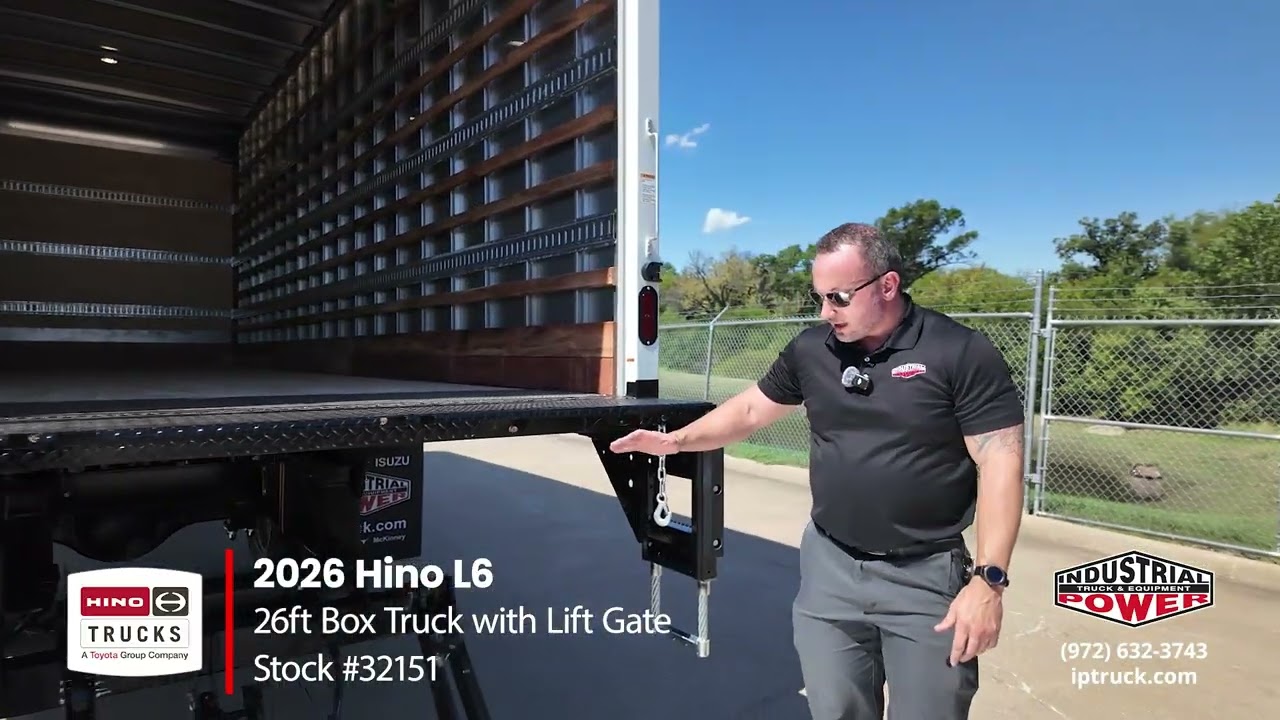 НОВЫЙ Hino L6 2026 года выпуска — 26-футовый фургон с подъемным бортом — складской номер 32151 — ...