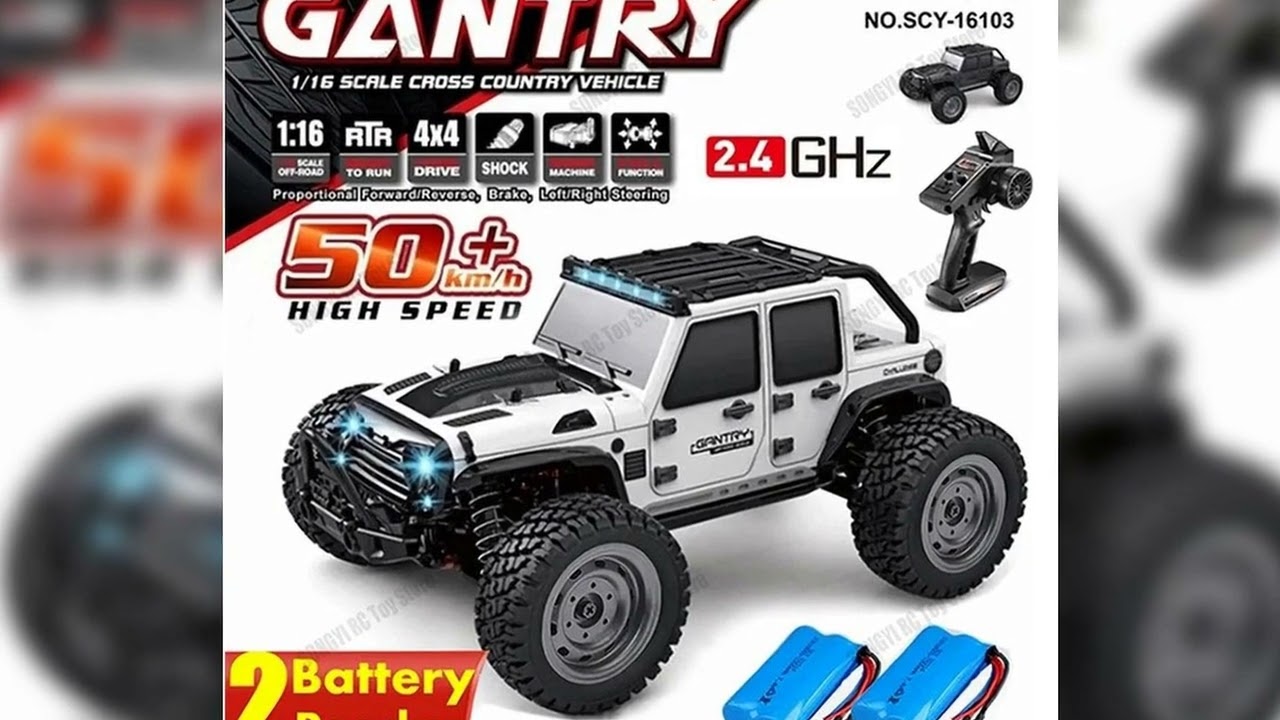 A must-have product! 50 or 80KM/H Rc Cars 1/16 Off Drift Road 4WD with LED 2.4G Waterproof Remote
