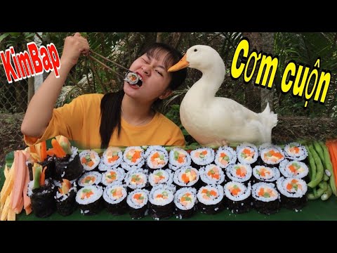 Video Thử Làm KimBap Cơm Cuộn Hàn Quốc cùng Bim Bim Ú Nu - youtube