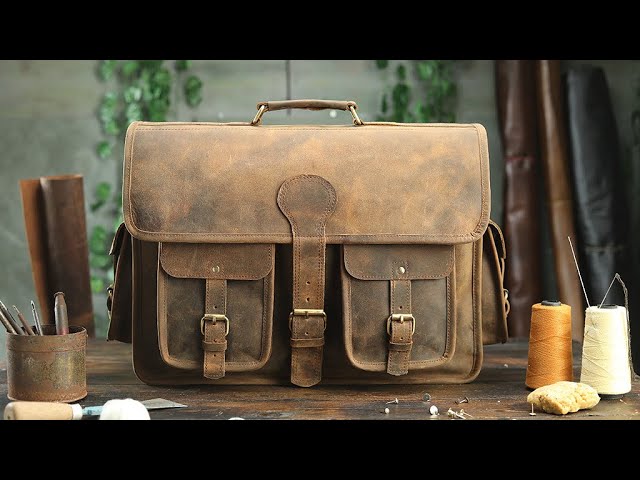 Buffalo Jackson Trading Co. Walker Leather Messenger Bag | Rustic Tan