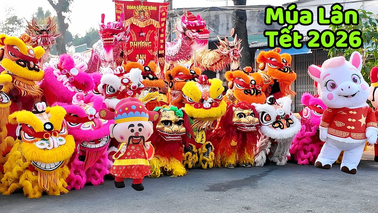 Múa lân ông địa tết 2026 Full Video Phương Anh Đường cúng Chùa Bà Thiên Hậu Chợ Búng tết 2026