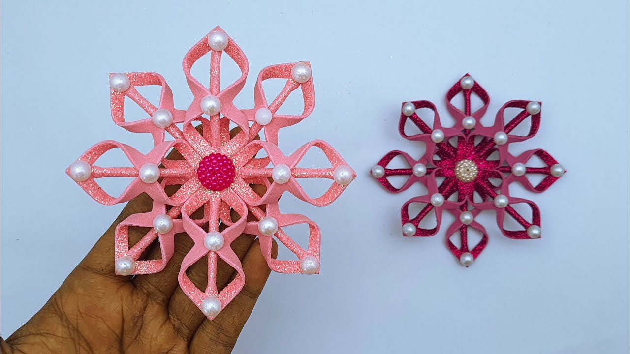 How to make Snowflakes using Paper and Glitter foam sheet