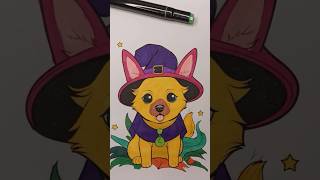 Coloring a Halloween Corgi🐾 My Coloring Book 🎨  #coloringasmr  #satysfyingasmr  #satisfying