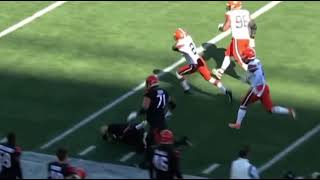 Joe burrow get his ankles broken after he throws a interception