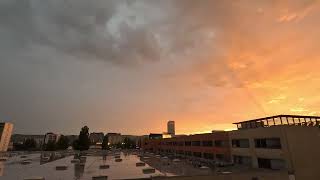 Gdansk, heavy rain and sunset, TimeLapse 20x