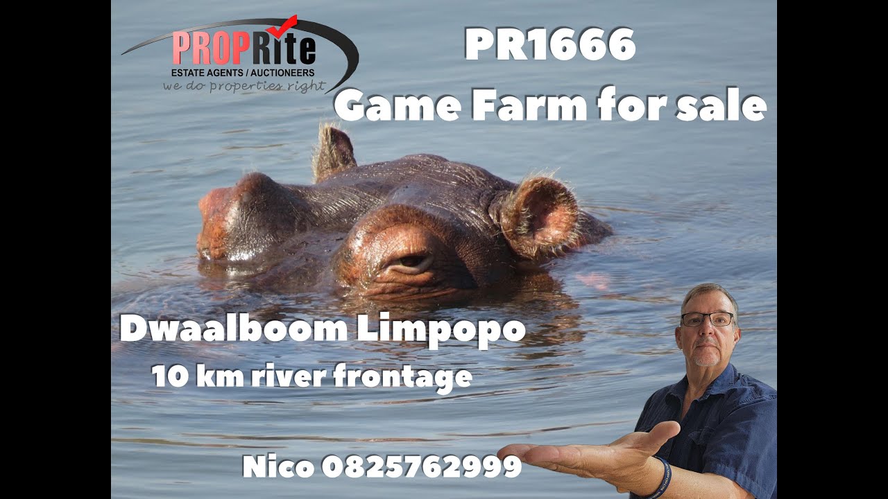 PR1666 Game Farm for sale Dwaalboom area Limpopo on the Botswana border with river.