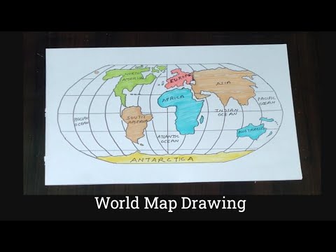 World Map Drawing || How to Draw World Map Step by Step For UPSC ...