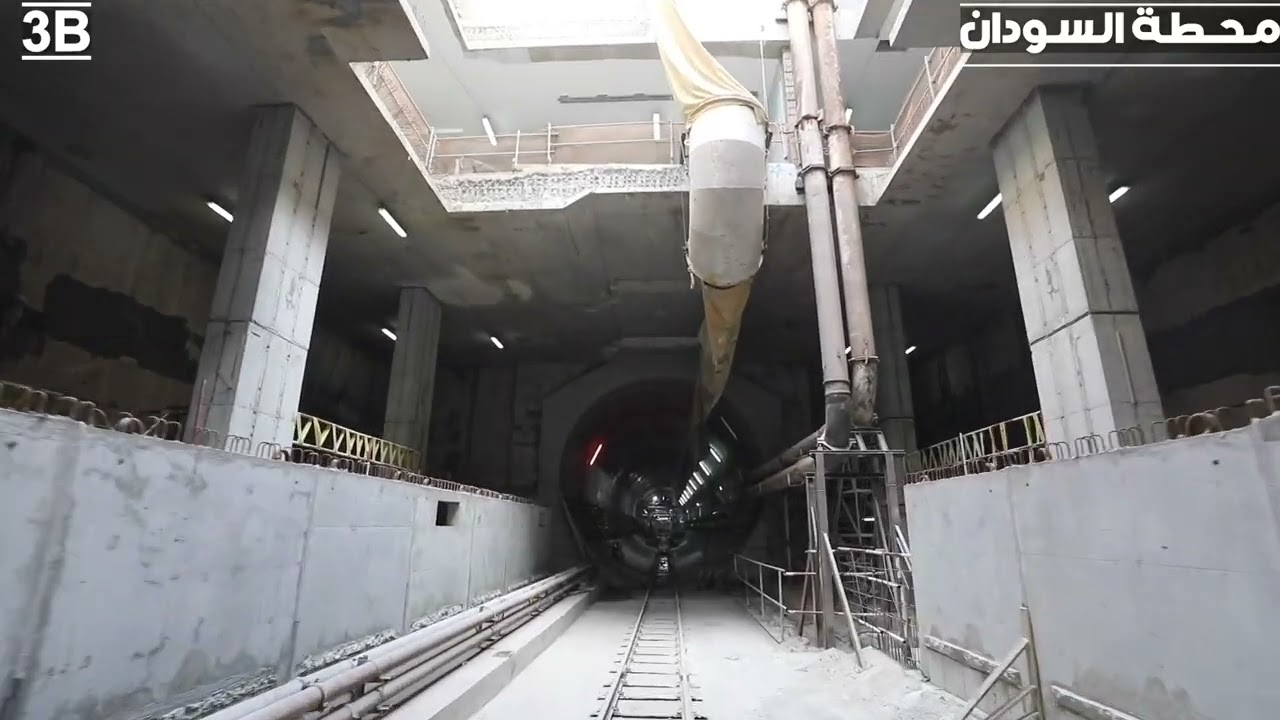 تصوير جوي/أرضي لتواصل أعمال تنفيذ المرحلة الثالثة للخط الثالث للمترو على مدار 24 ساعة