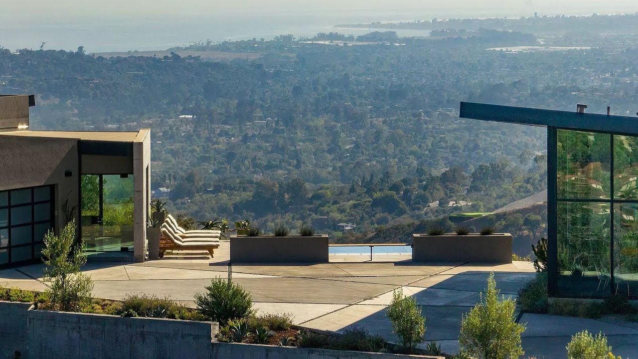 This $8,750,000 Brand New Architectural Home is enveloped in 360 degree views in Santa Barbara CA