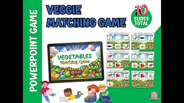 PowerPoint Games For Kids: Veggie Matching Game | Fun Word and Picture Matching Activity | Ages 3-7