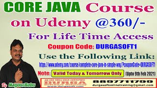 CORE JAVA Course on Udemy @360/-