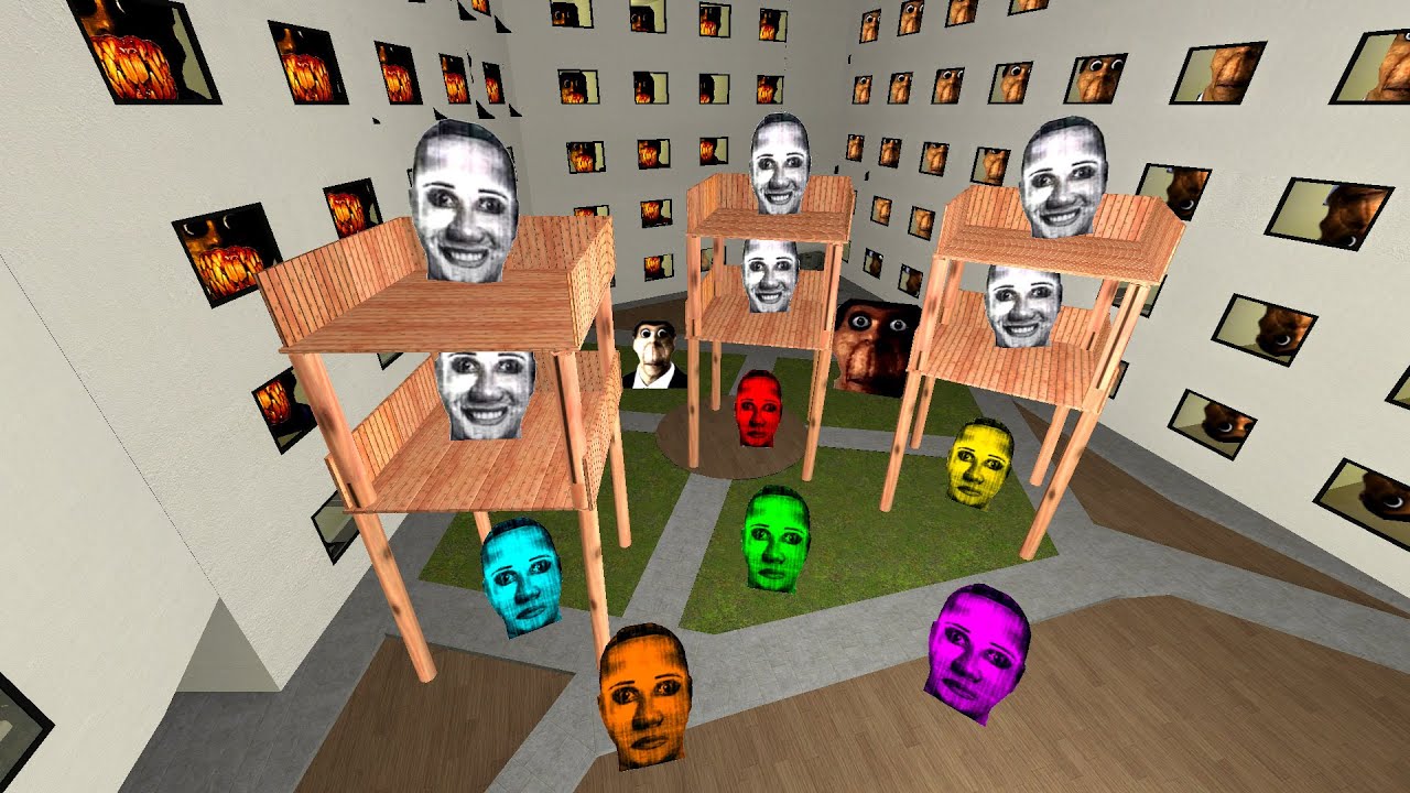 Selene Delgado Family and Obunga Family VS Tower in Liminal Hotel | Nextbot Garry's Mod | GMOD
