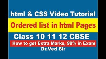 ordered list in html | video tutorial of html css | make a website in hindi