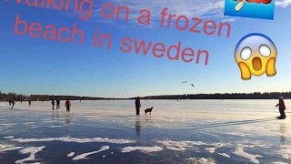 المشي على الشاطئ المتجمد في السويد| Walking on a Frozen Beach in Sweden