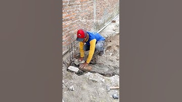 Bricklaying for the foundation #construction #building #bricklaying