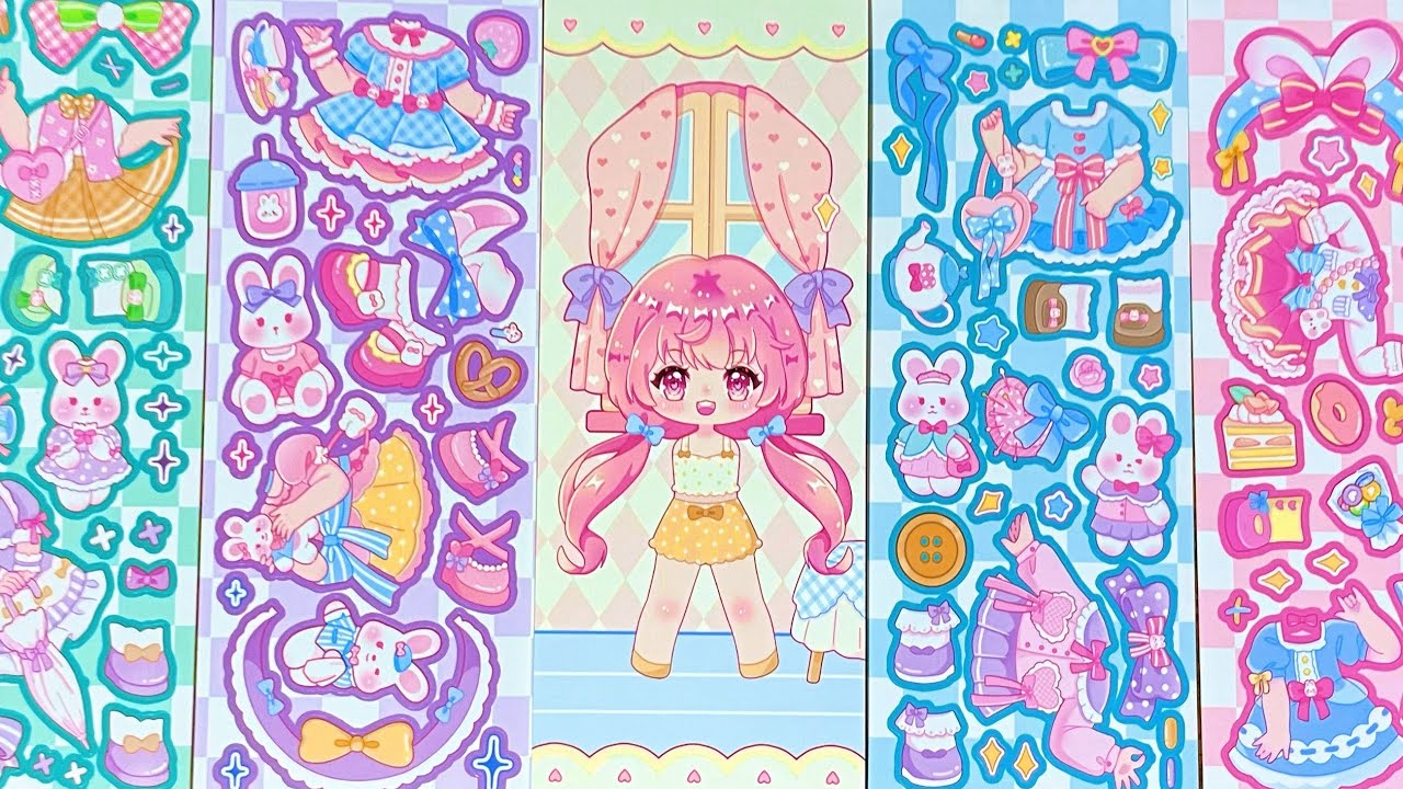🌈Sổ Sticker Hình Dán Trang Phục Búp Bê Đáng Yêu- Stickers Book Dress Up ...