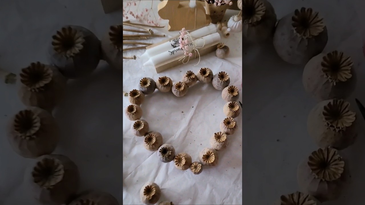DIY Natur Deko Kranz : schlichtes Trockenblumen Herz mit Jute band und ...