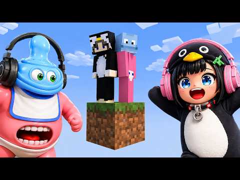 GUGUGAGA Penguin & Binky Drinky Plays: Minecraft But You Only Get ONE BLOCK...