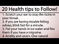 20 Health tips to Follow | Amazing information | Everyone should watch this