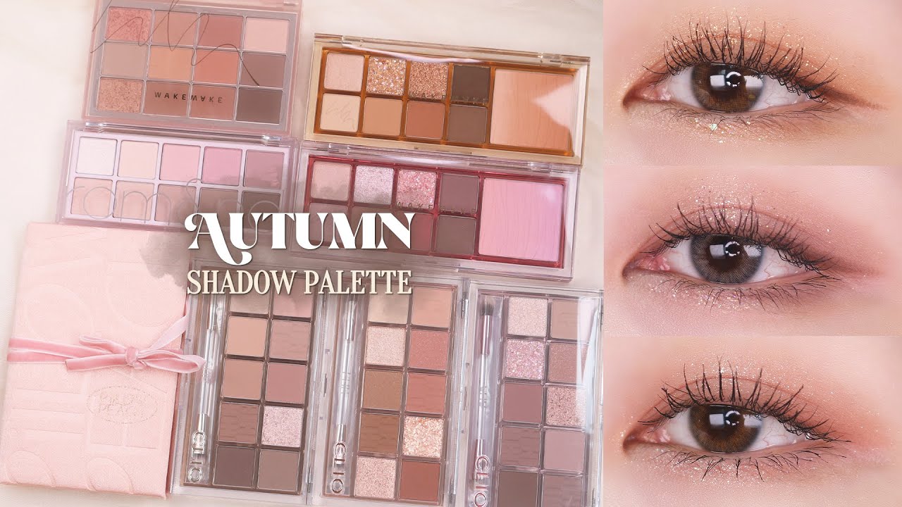 가을 신상🍁섀도우 팔레트 8종 몽땅리뷰+꿀조합 화장! 클리오 프로아이팔레트 11~13호/에스쁘아 필로우피치/롬앤 피오니누드가든/웨이크메이크 믹스블러링 팔레트/웨이크메이크 코랄블러링