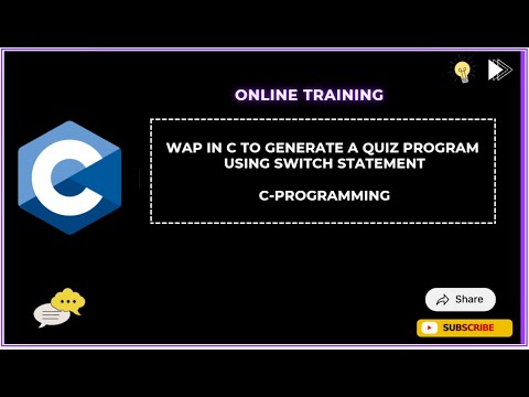 WAP in C to Generate a Quiz Program Using Switch Statement | Class 11 C Programming