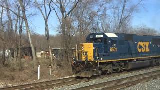 CSX Train Pass #8501 EMD SD50-2 and #9021 GE C40-9W
