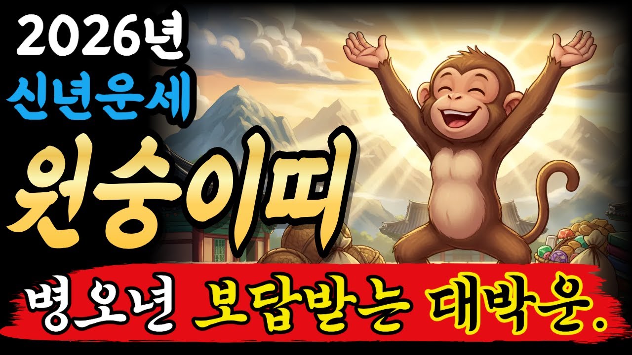 원숭이띠 여러분 2026년 그 노고에 대한 보답이 옵니다
