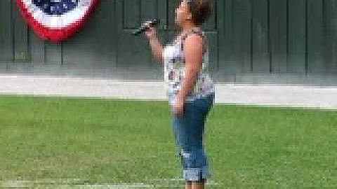 Elizabeth Medders...singin...  the National Anthem