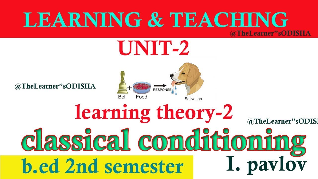 unit-2 || CLASSICAL CONDITIONING || Learning theory-2 || b.ed 2nd ...