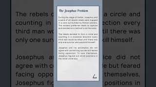 The Josephus Problem - Can You Help Josephus And His Accomplice Avoid Death? #shorts