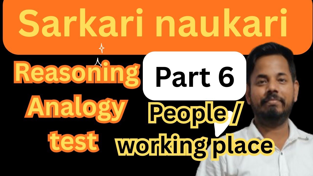 Part 6 Reasoning Analogy people and working place by Rahul sir 