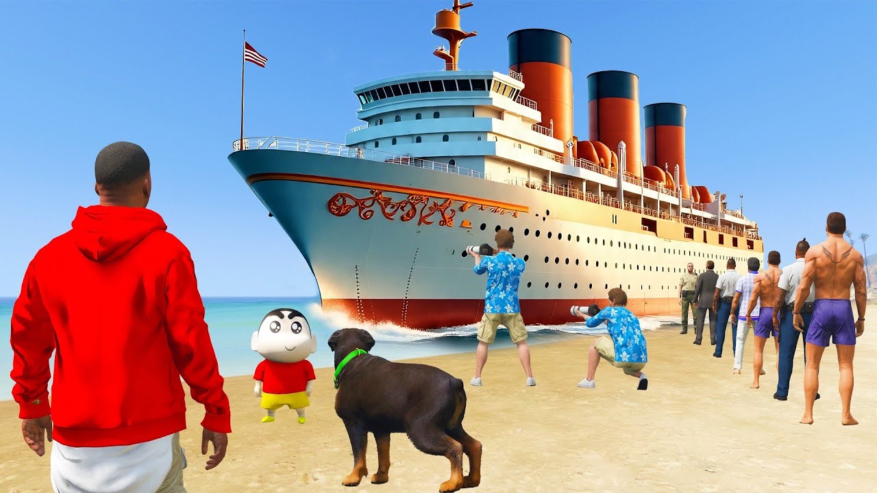 GTA 5 : Franklin Shinchan & Chop  টাইটানিক জাহাজ কিনে নিলো কিভাবে? GTA 5 Bangla 😱