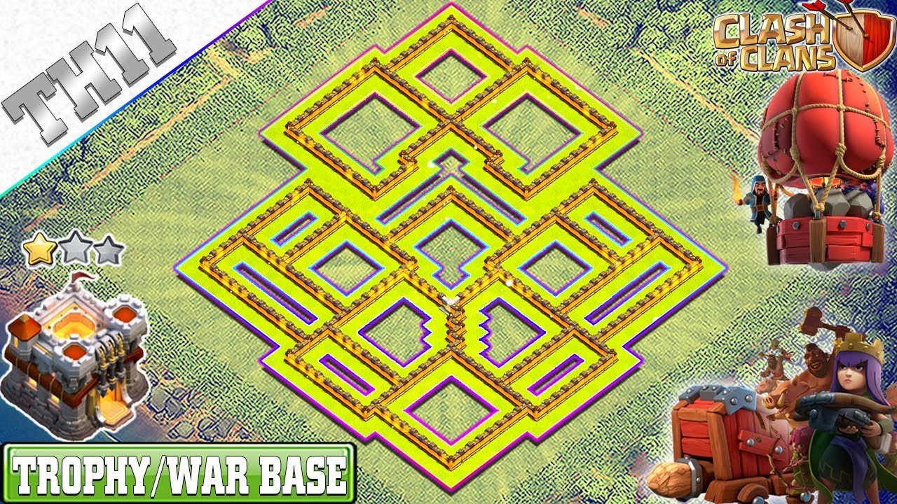 NEW TH11 WAR/TROPHY Base – Clash of Clans 2018