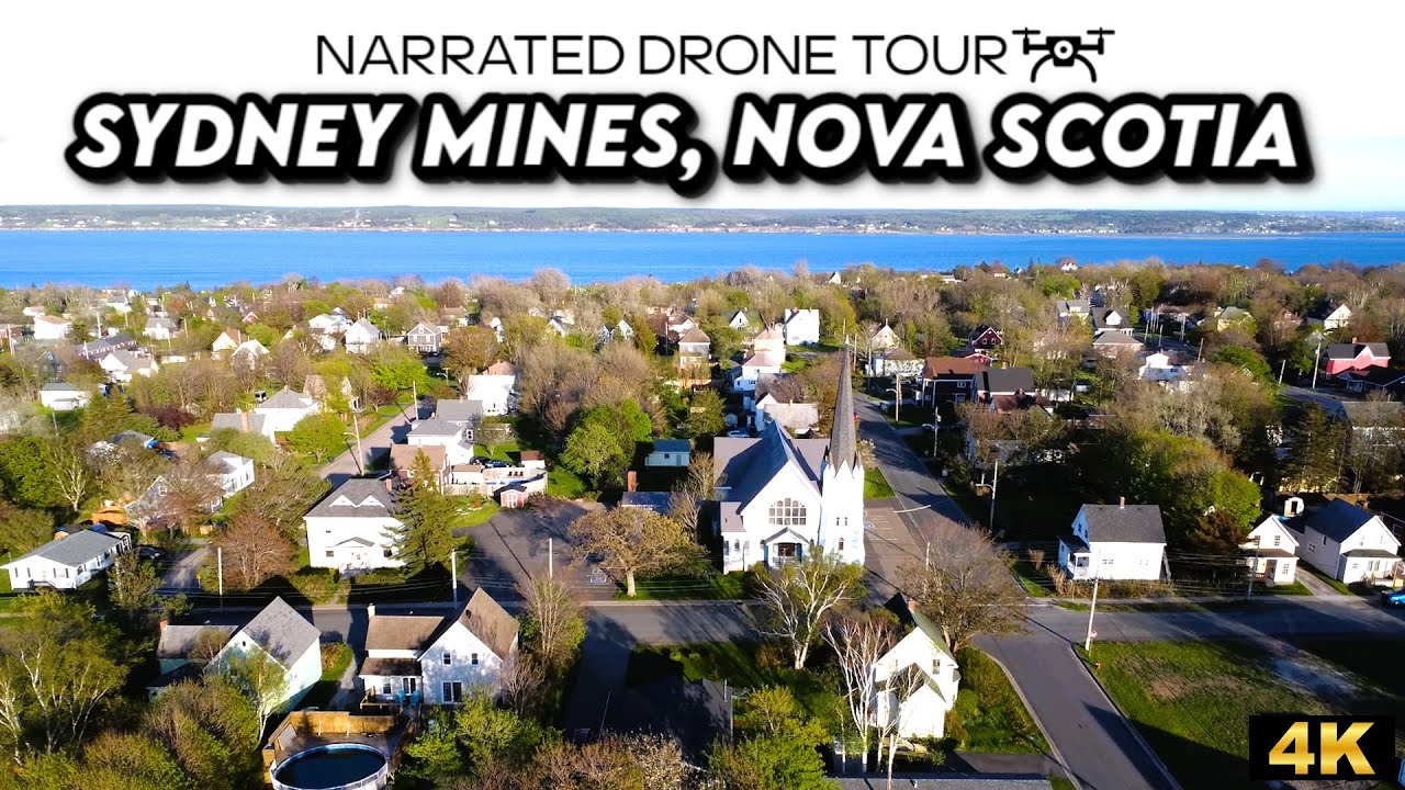 🛩️ 4K Drone Adventure over Sydney Mines, Nova Scotia 🌄✨