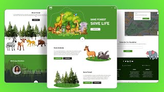 🌲 Create a Responsive Forest Saver Website with HTML, CSS & JS | Free Source Code Included! 🌲