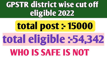 GPSTR 2022 district wise eligible list cut off list in kannada