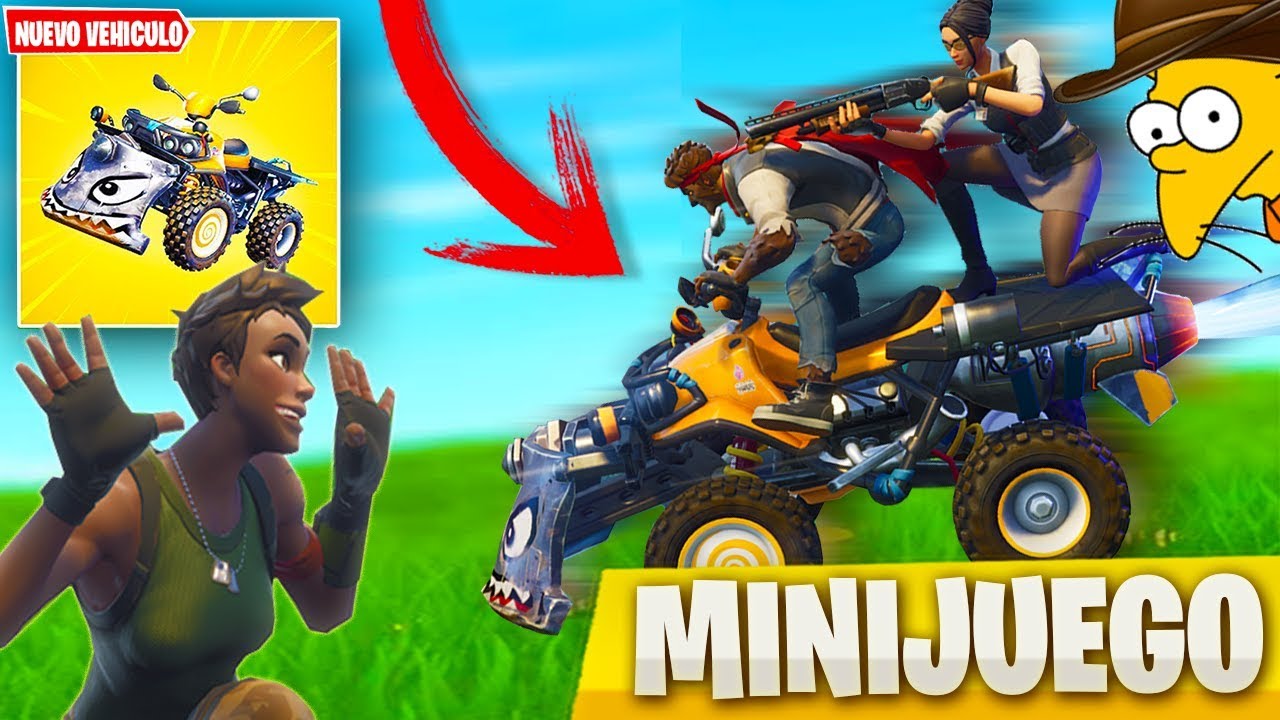 CARLITOS y el *NUEVO* VEHÍCULO de FORTNITE Minijuego Patio de Juegos