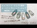 【置くだけ塗るだけ！】おすすめ商品！人気のオーロラとダルメシアンホロで韓国風ネイルしてみた！《リーフジェルプレミアム》