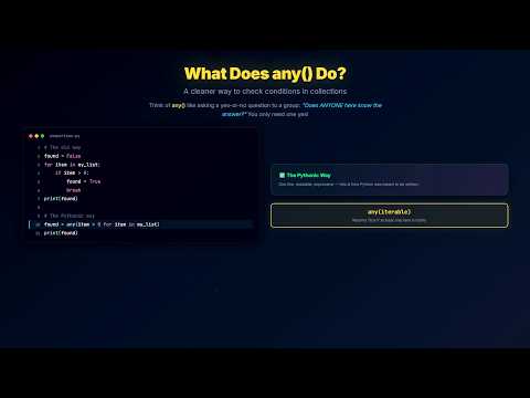 What is Python any() Function? A Complete Beginner's Guide with Animation and Note