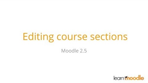 Editing course sections