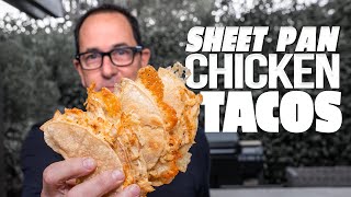 SIMPLE WAY TO MAKE A BUNCH OF DELICIOUS CHICKEN TACOS AT ONCE! | SAM THE COOKING GUY