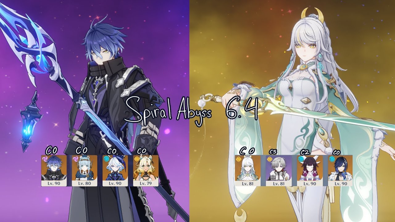 C0 Flins R1 & C0 Zibai R1 spiral abyss 6.4 | Genshin Impact