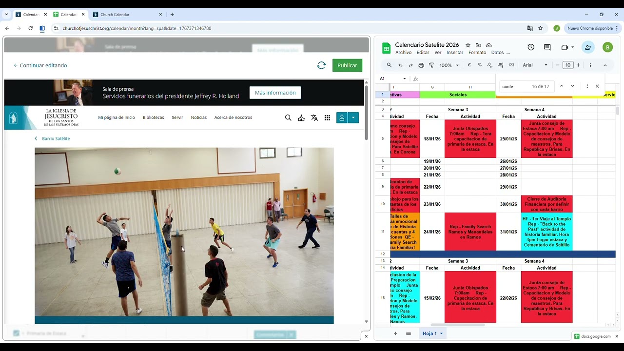 Como subir actividades al calendario de La Iglesia de Jesucristo de los Santos de los Últimos Días