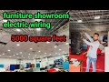 furniture showroom 5000 square feet electric work//2×2 ka false ceiling wiring karne ka Tarika sikhe